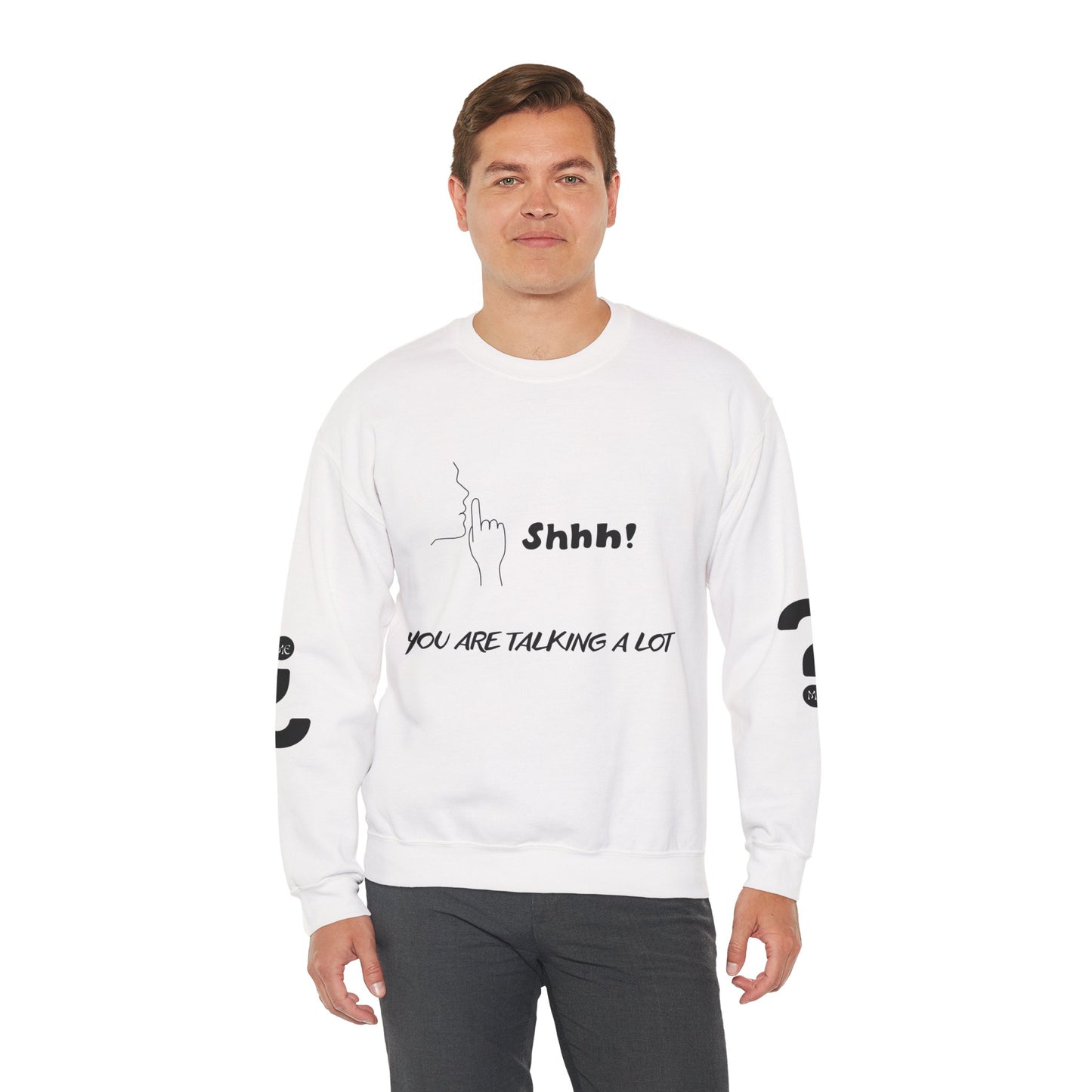 SHHH! SILENCE Unisex Humor Crewneck Sweatshirt: Funny Silence Design, Perfect for Gifting, Casual Wear, Birthday, Holidays, Conversation Starter