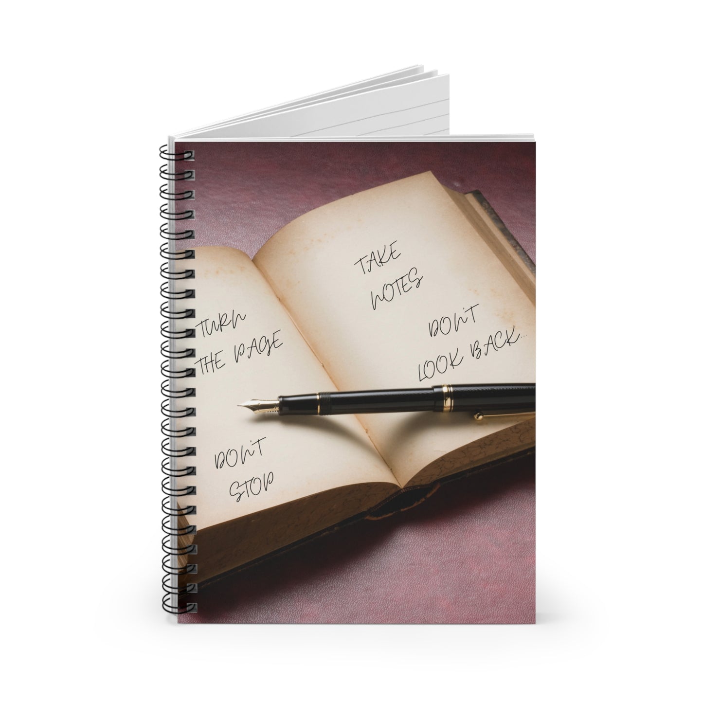 TURN THE PAGE Inspirational Spiral Notebook - Take Notes, Journal, Educational, Gift Idea, Motivational Quote, Self-Help Tool