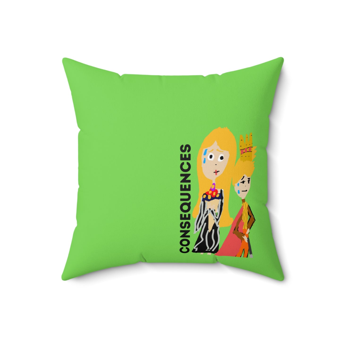 CONSEQUENCES ISAAC IDYER ARTS DESINGS Spun Polyester Square Pillow