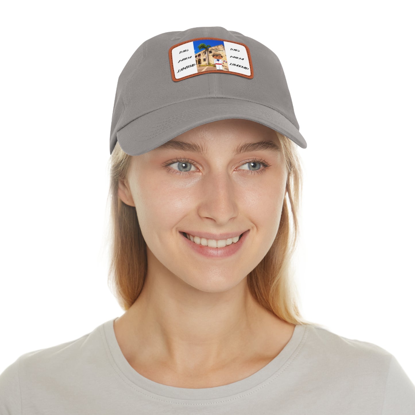 DIOS PATRIA LIBERTAD EL DOMINICANITO ESE Dad Hat with Leather Patch (Rectangle)