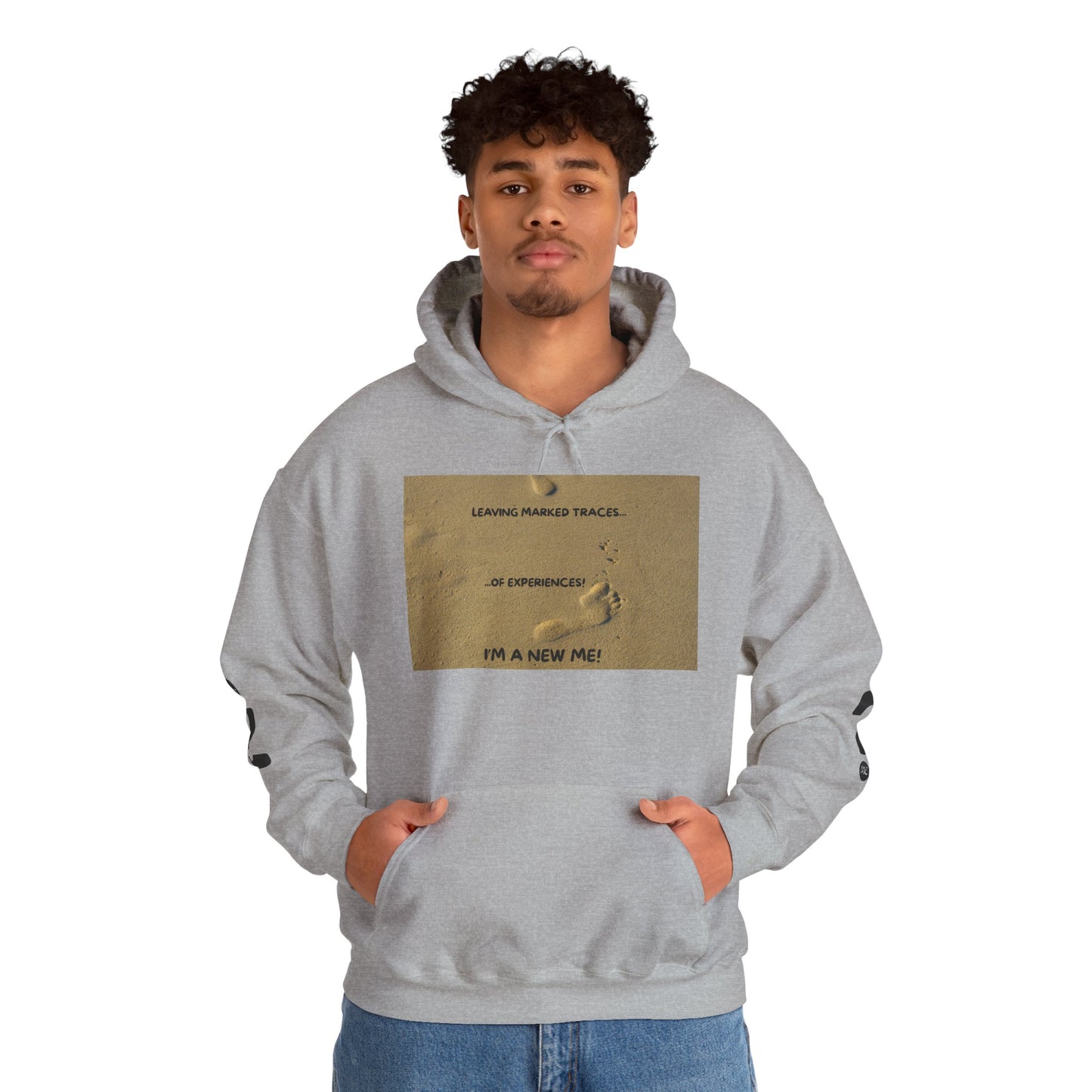 LEAVING MARKED TRACES Unisex Hooded Sweatshirt – Embrace Change, Perfect for Motivational Gifts, Cozy Casual Wear, Comfortable Daily Style, Inspirational Apparel