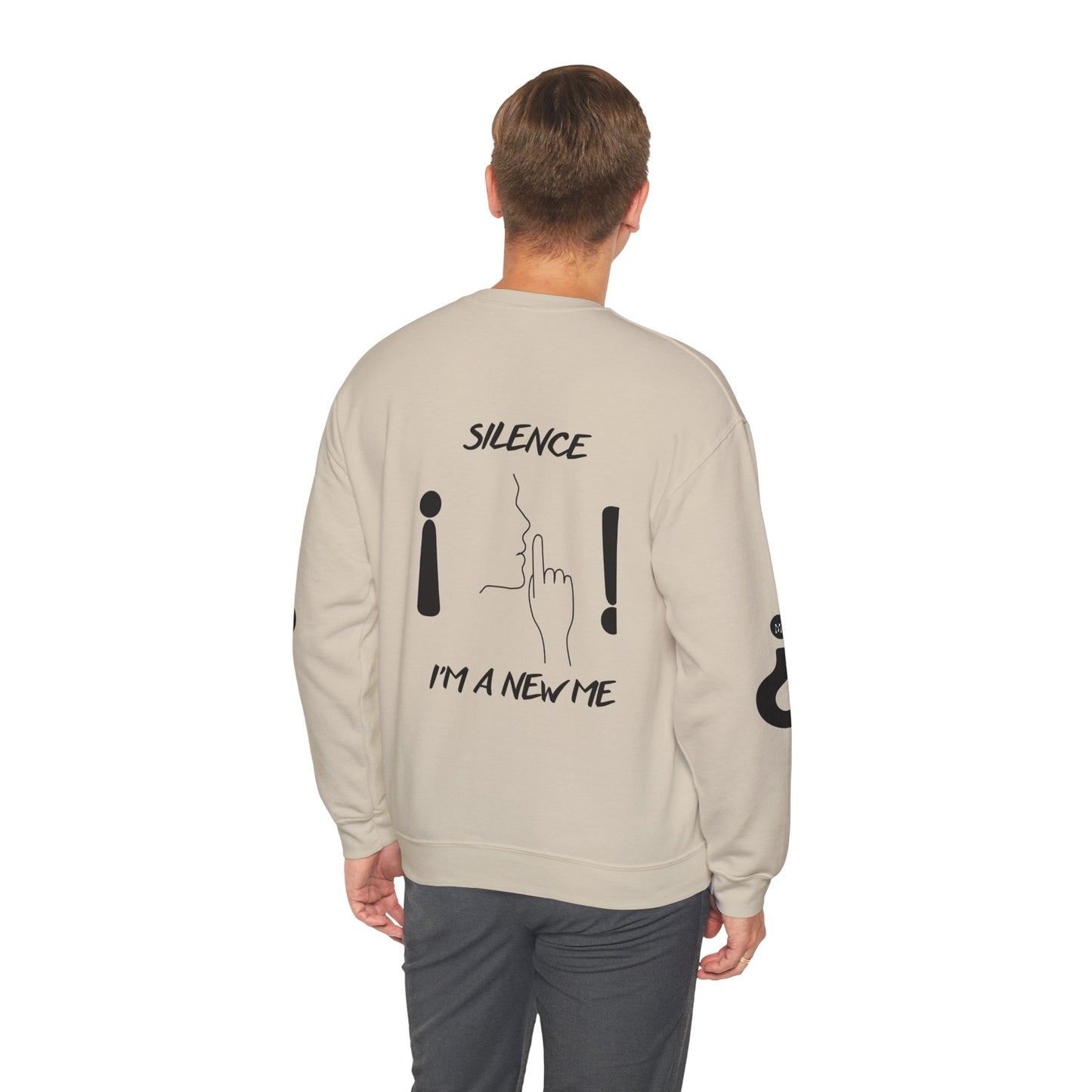 SHHH! SILENCE Unisex Humor Crewneck Sweatshirt: Funny Silence Design, Perfect for Gifting, Casual Wear, Birthday, Holidays, Conversation Starter