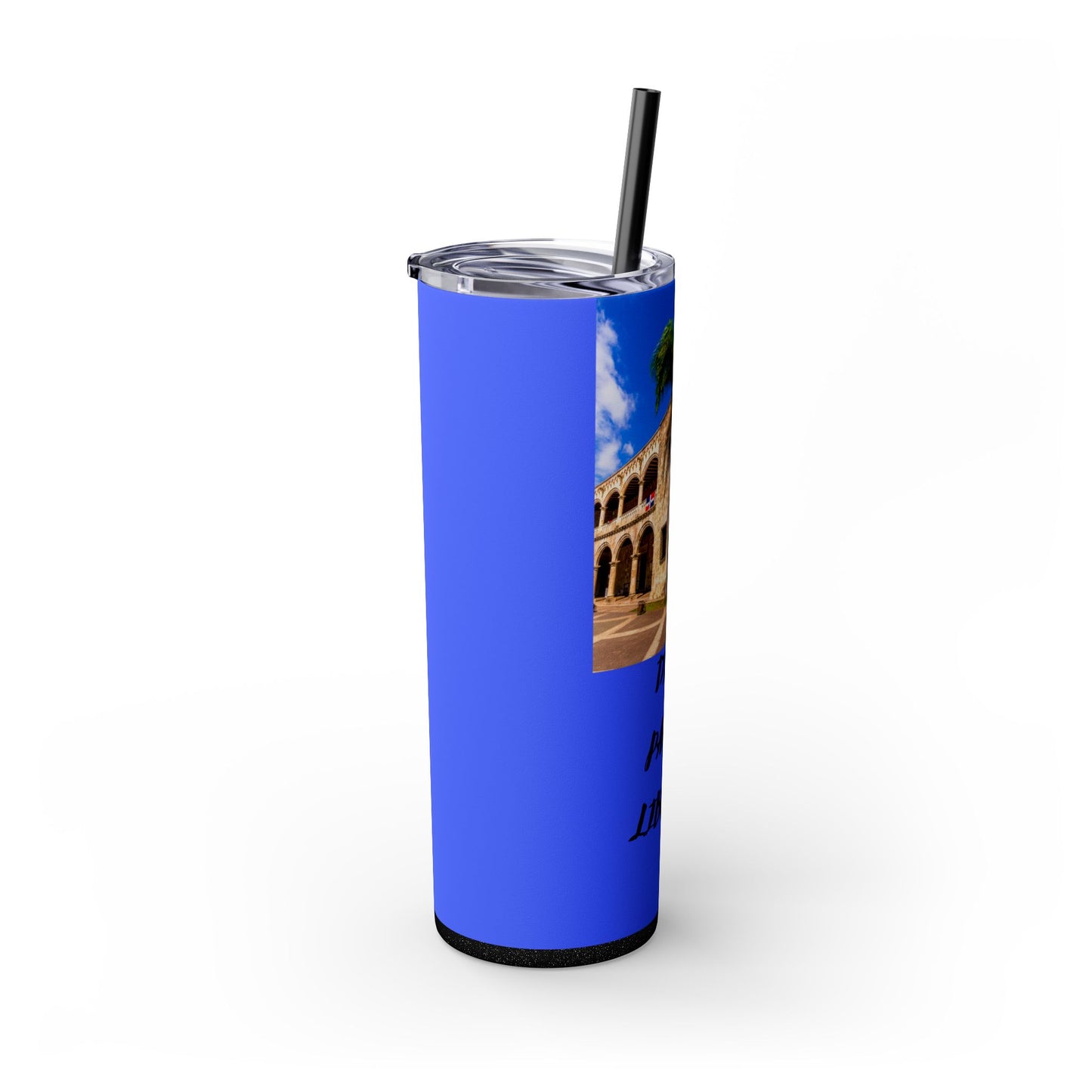 DOMINICAN REPUBLIC Vibrant Travel Tumbler, 20oz Skinny Tumbler with Straw - Perfect for Summer Adventures, Vacation, Gifts, Customizable