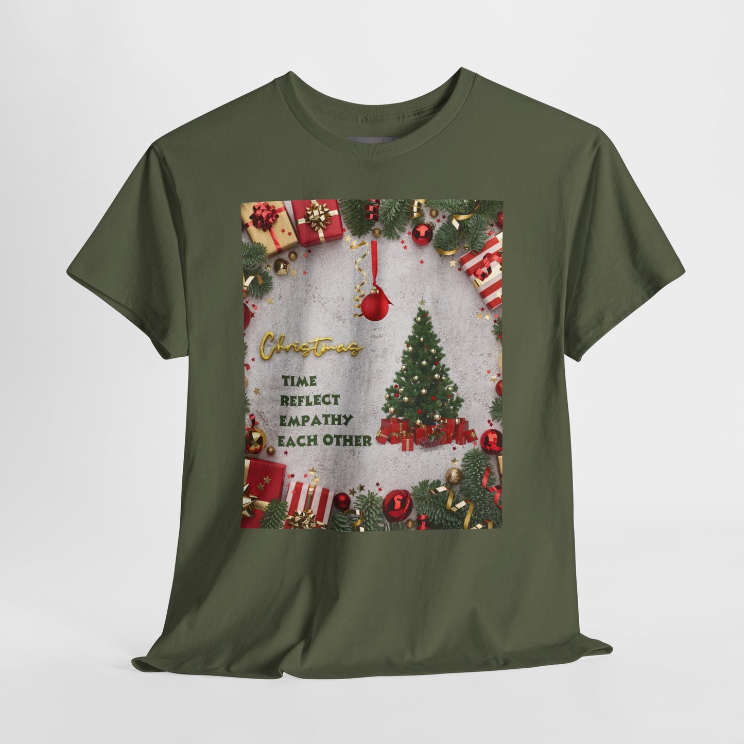 Christmas-Themed Unisex Heavy Cotton Tee, Holiday Gift, Festive Apparel, Family Gatherings, New Year Celebrations, Cute Christmas Shirt