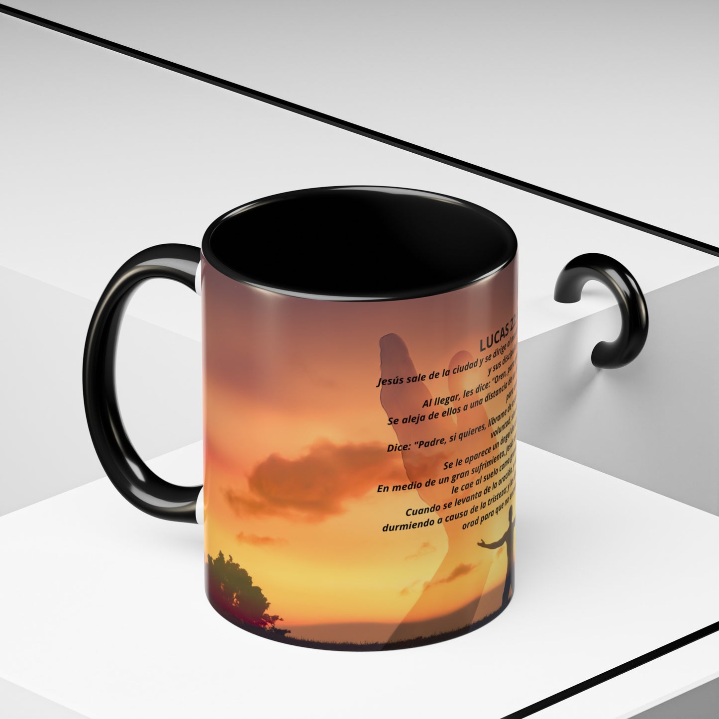 LUCAS 22: 39-46 Oración en el Monte Accent Coffee Mug (1ó1, 15oz)