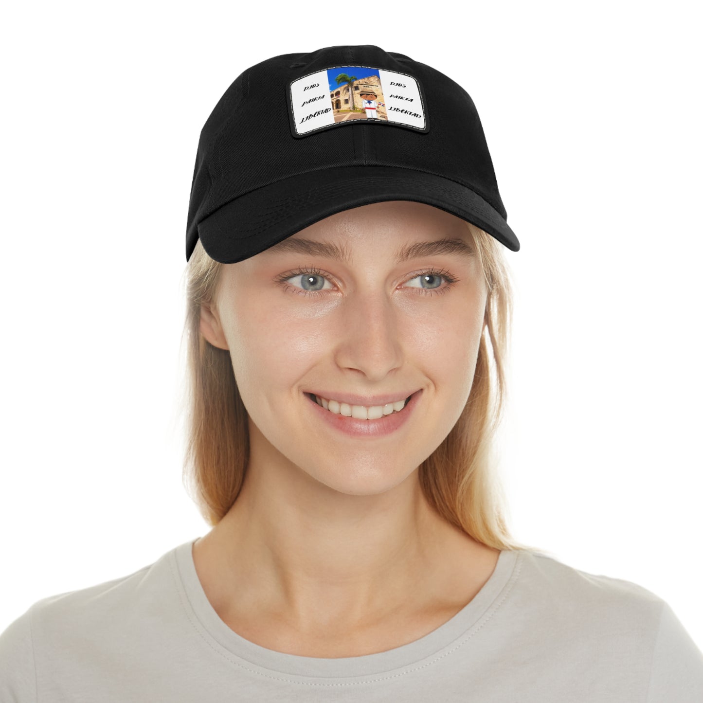 DIOS PATRIA LIBERTAD EL DOMINICANITO ESE Dad Hat with Leather Patch (Rectangle)