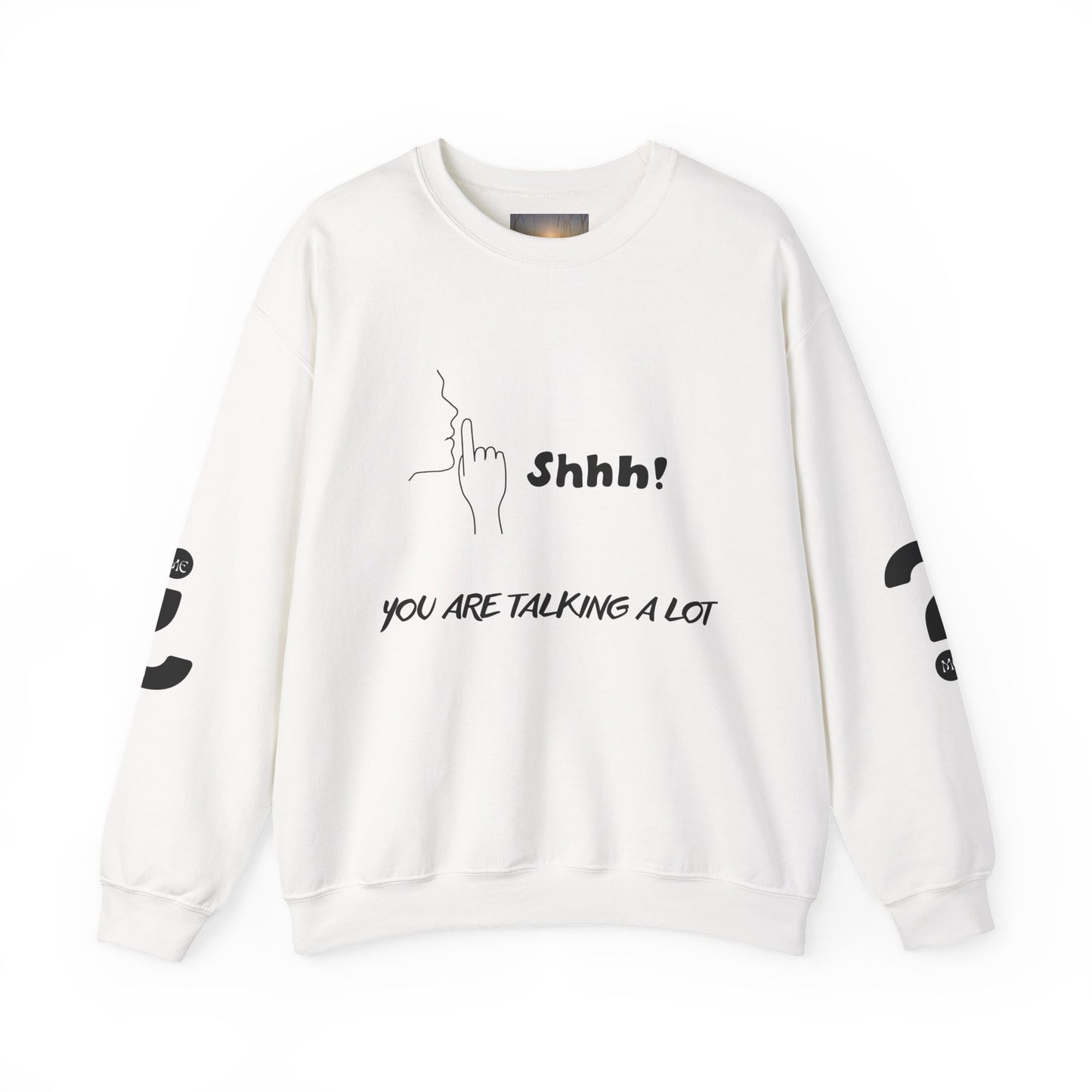 SHHH! SILENCE Unisex Humor Crewneck Sweatshirt: Funny Silence Design, Perfect for Gifting, Casual Wear, Birthday, Holidays, Conversation Starter