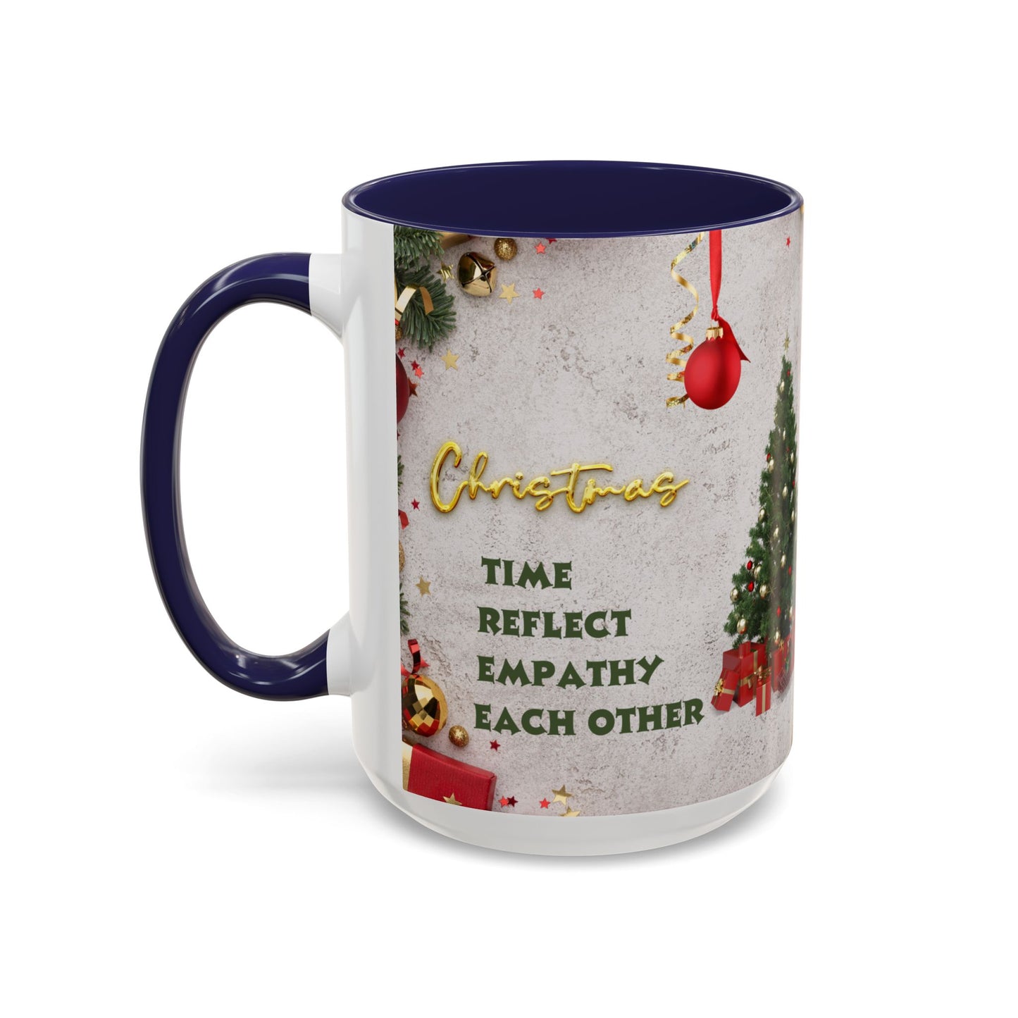 Festive Accent Coffee Mug for New Beginnings, Holiday Gift for Friends, Christmas Celebration, Unique Home Decor, Motivational Drinkware