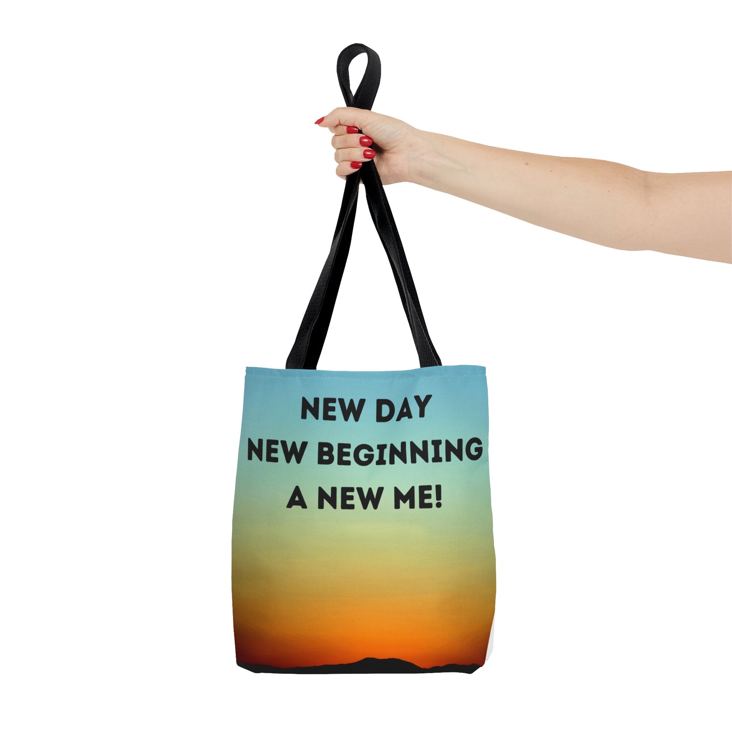 NEW DAY NEW BEGINNING A NEW ME Tote Bag (AOP)