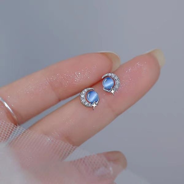 Starry Sky Blue Zircon Earrings