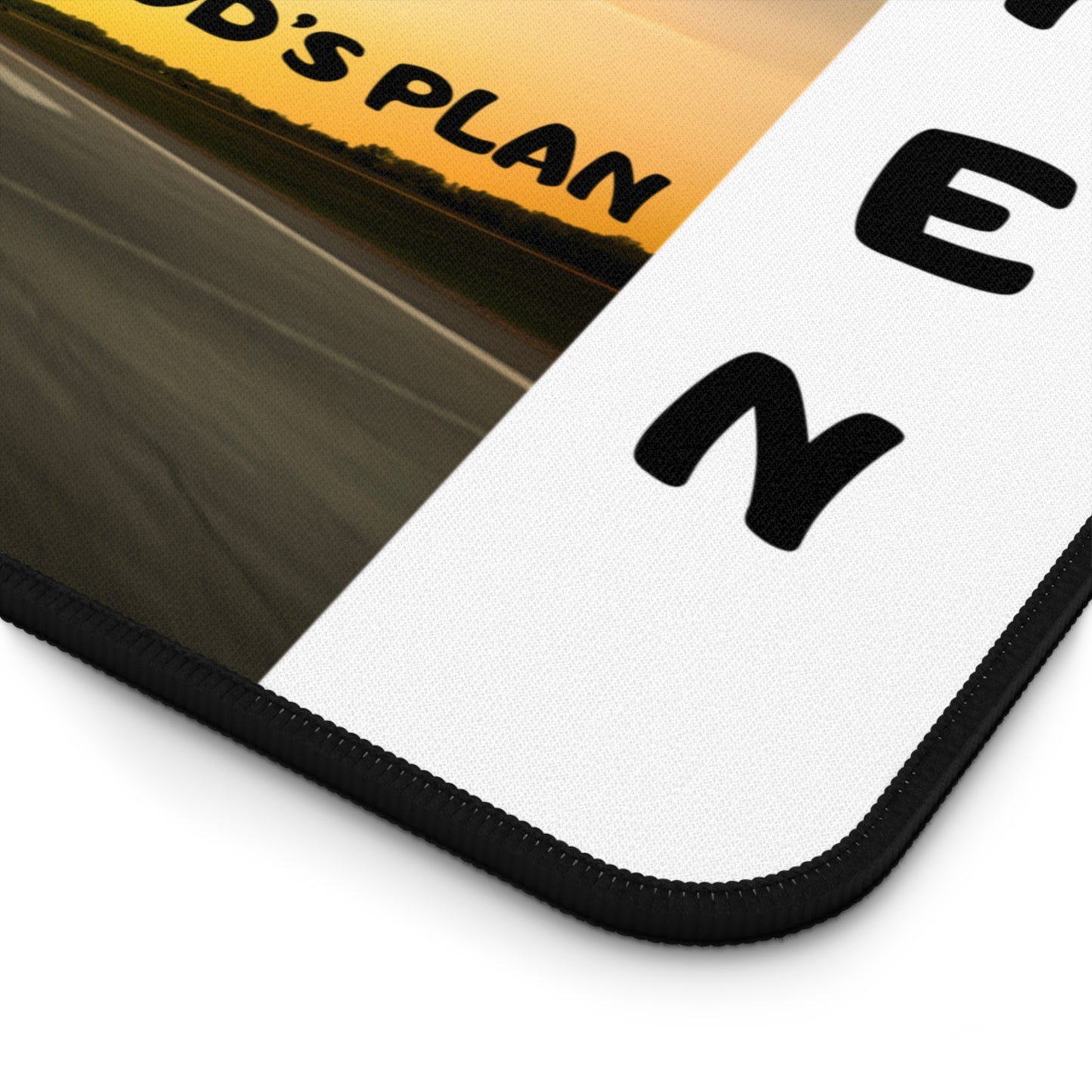 Desk Mat — Jeremiah 29:11 Inspirational Christian Desk Mat with Airplane & "Everything Is Part of God's Plan"