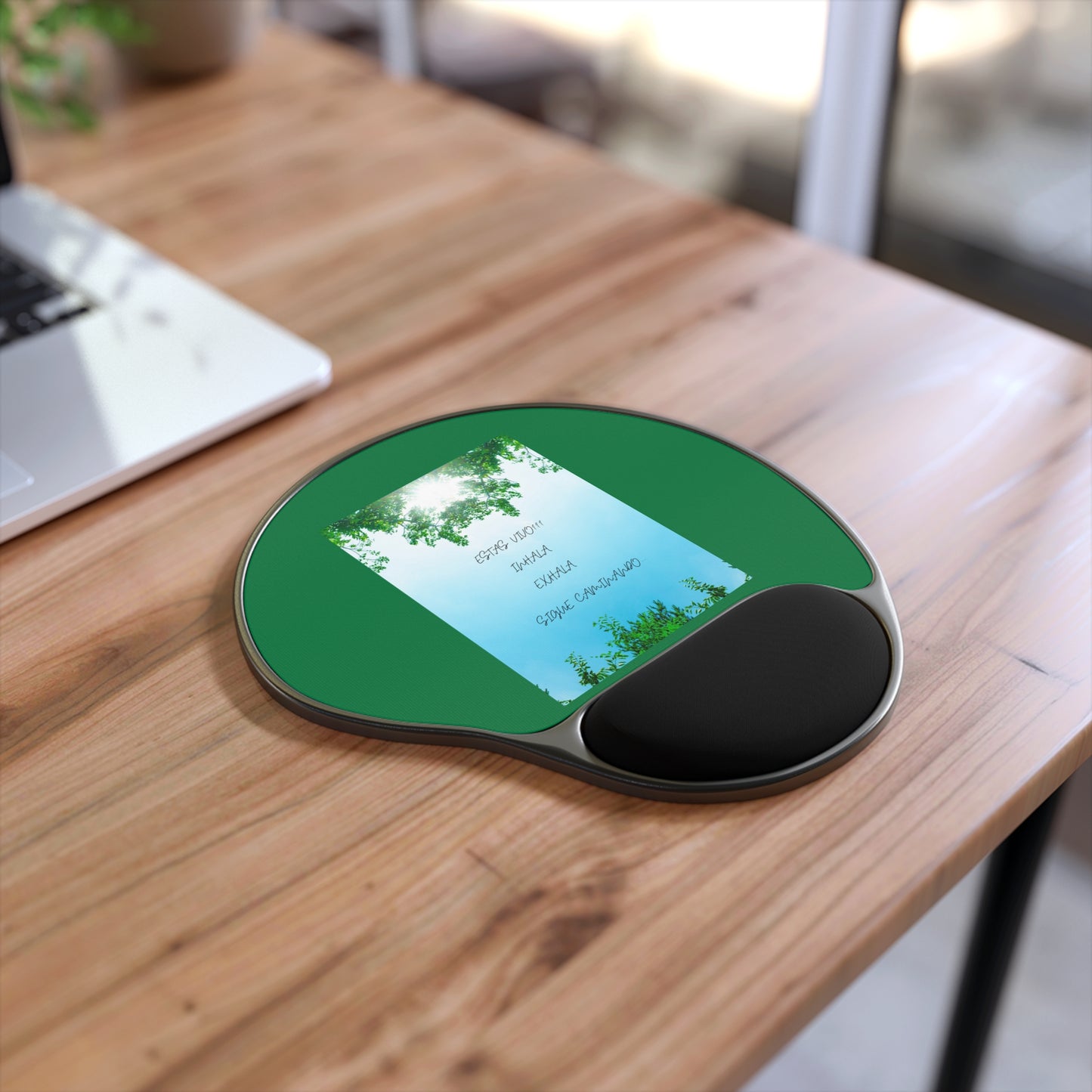 ESTAS VIVO Eco-Friendly Mouse Pad with Wrist Rest, Motivational Desk Accessory, Ideal for Home Office, Greenery Design, Gift for Students