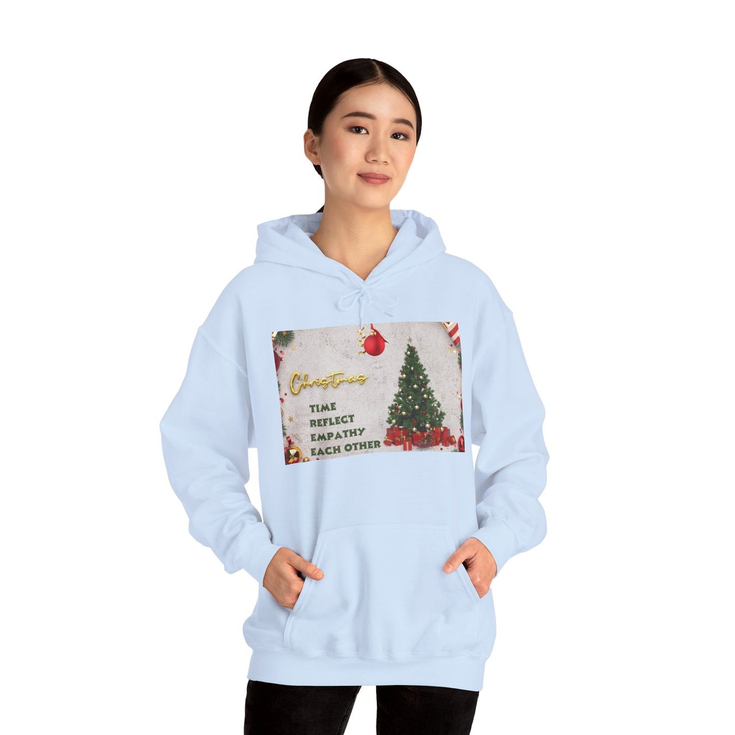Christmas Vibe Hoodie, Festive Sweatshirt for Holiday Celebrations, Cozy Gift for Friends and Family, Unisex Winter Wear, Reflect Empathy