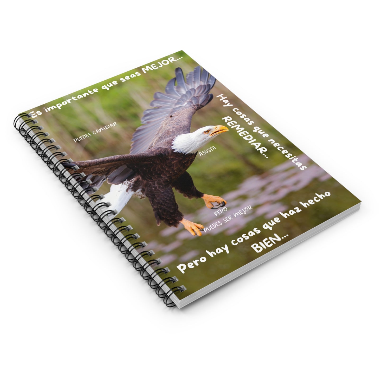 ES IMPORTANTE PUEDES CAMBIAR Inspirational Eagle Spiral Notebook for Goal Setting, Journaling, Writing, Gifts, Motivational Quotes