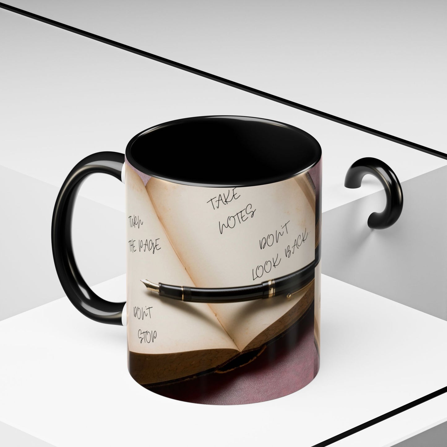TURN THE PAGE NO TE DETENGAS Inspirational Accent Coffee Mug - Motivational Quotes, Perfect for Home or Office, Gift for Friends, Encouragement, Self-care