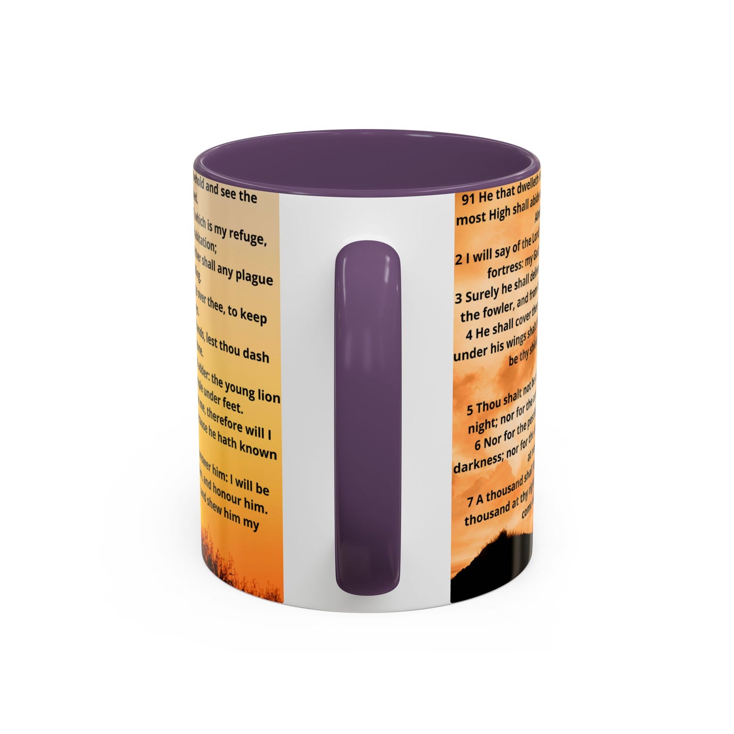PSALM 91 Inspirational Lion Accent Coffee Mug | Motivational Gift, Scripture Mug, Unique Home Decor, Faith-Based Coffee Cup, Lion Design