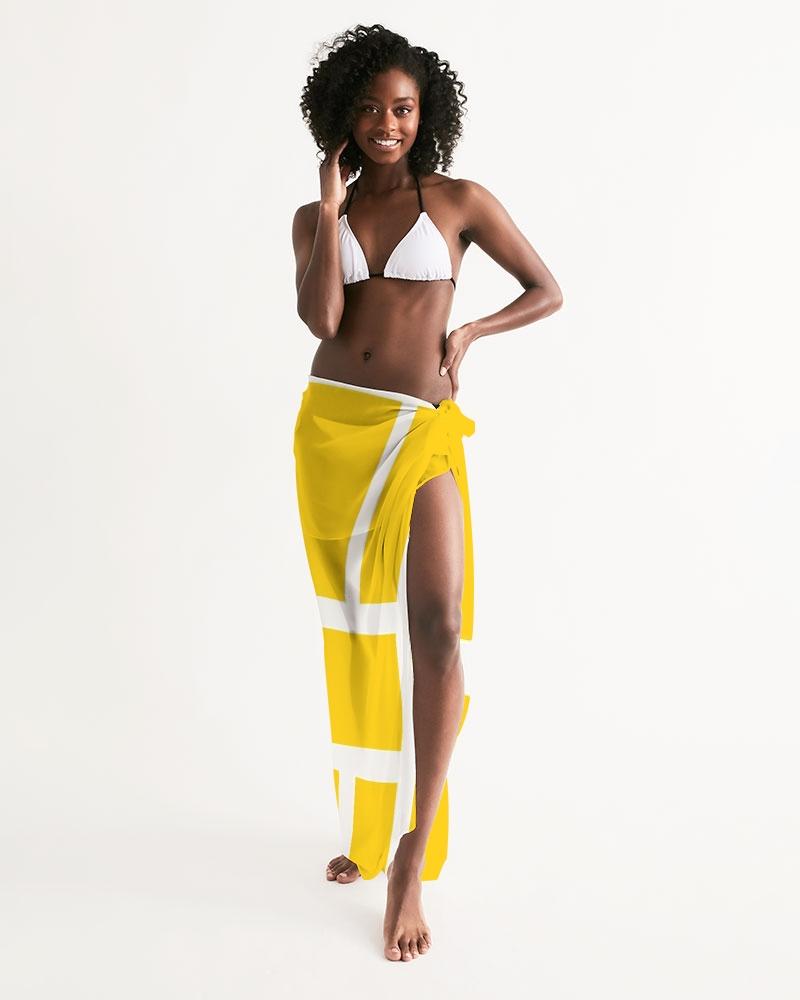 Sheer Colorblock Yellow Swimsuit Cover Up