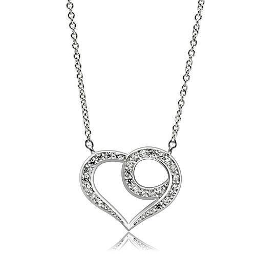 Rhodium Brass Necklace with AAA Grade CZ in Clear
