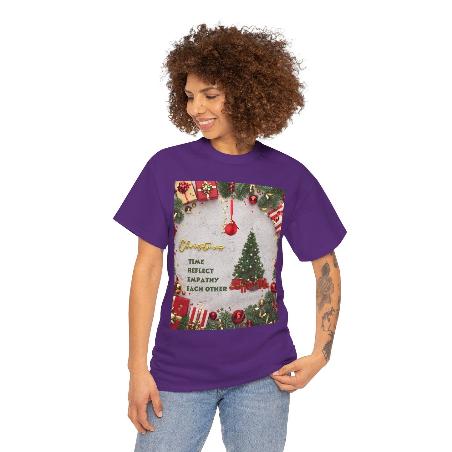 Christmas-Themed Unisex Heavy Cotton Tee, Holiday Gift, Festive Apparel, Family Gatherings, New Year Celebrations, Cute Christmas Shirt