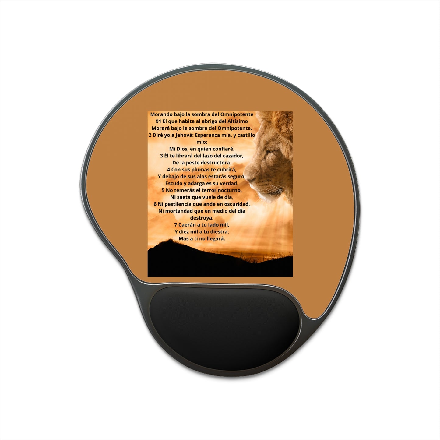 SALMO 91 Inspirational Mouse Pad with Wrist Rest, Comfort Desk Accessory, Motivational Gift, Home Office Decor, Unique Workstation Item