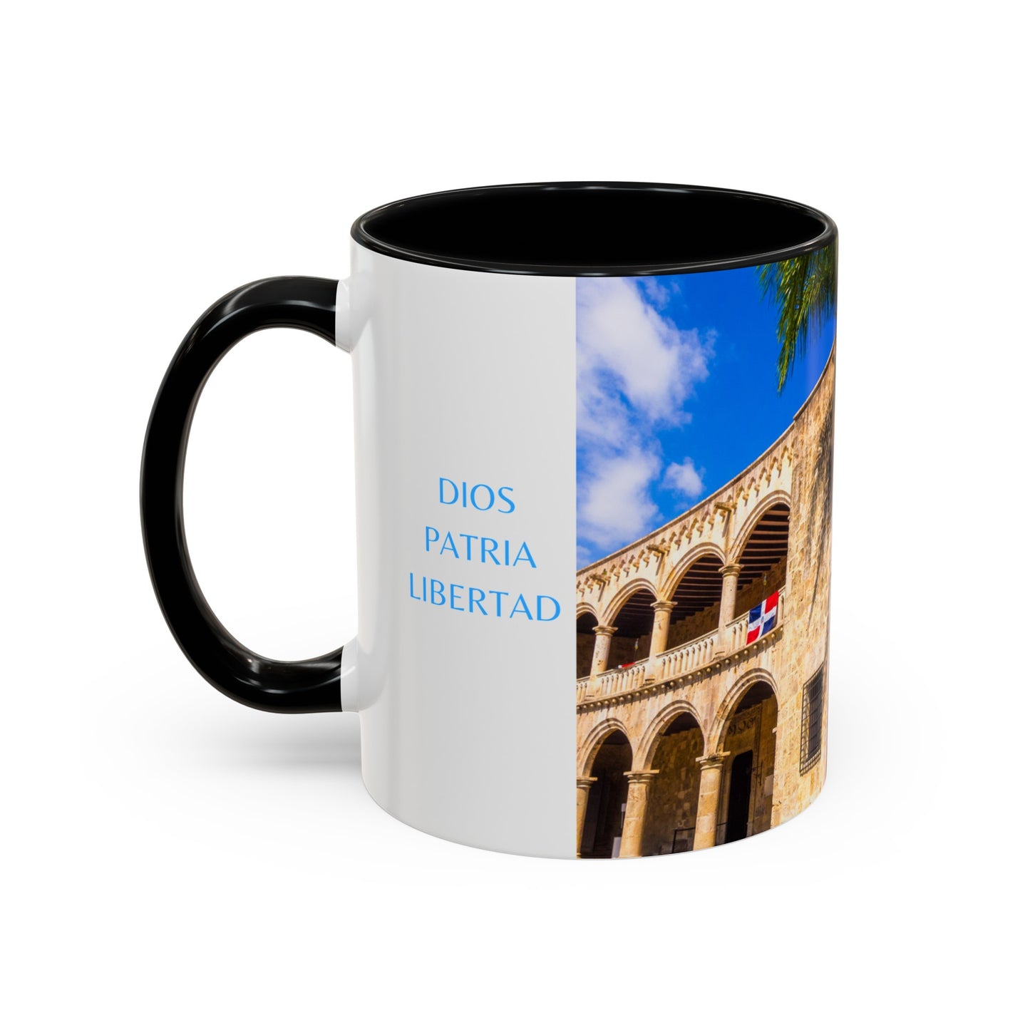 DIOS PATRIA LIBERTAD EL DOMINICANITO ESE Accent Coffee Mug, 11oz