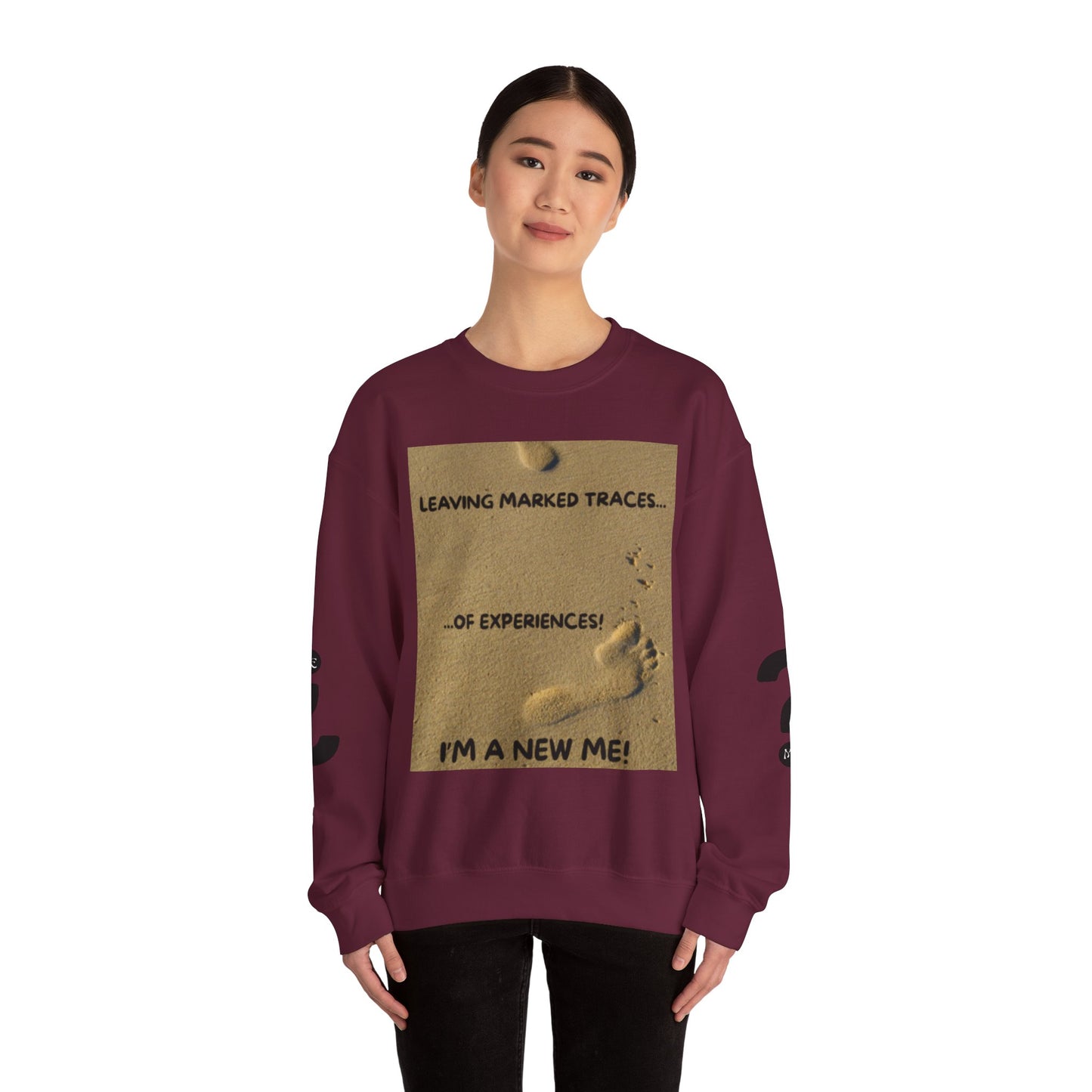 LEAVING MARKED TRACES New Beginnings Crewneck Sweatshirt | Inspirational Gift, Motivational Apparel, Unisex Fashion, Casual Wear, Self-Improvement