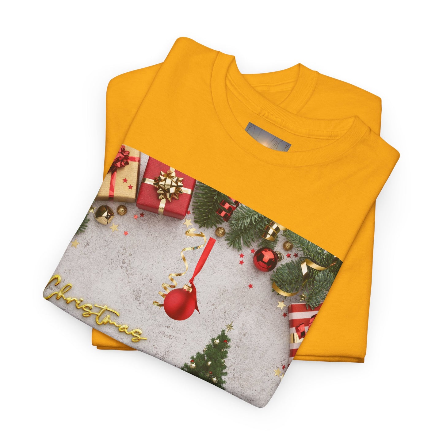 Christmas-Themed Unisex Heavy Cotton Tee, Holiday Gift, Festive Apparel, Family Gatherings, New Year Celebrations, Cute Christmas Shirt