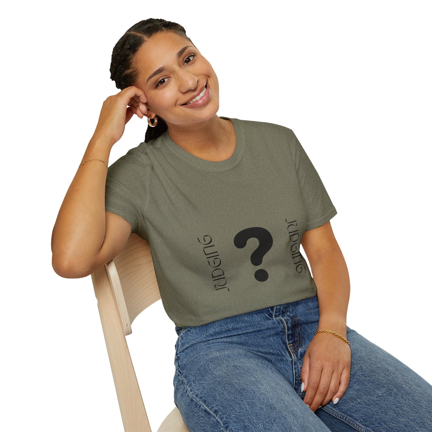 JUDGING Whimsical Unisex T-Shirt with Playful Door Design - Fun Gift for Friends, Casual Wear, Birthday Surprise, Everyday Humor, Quirky Style