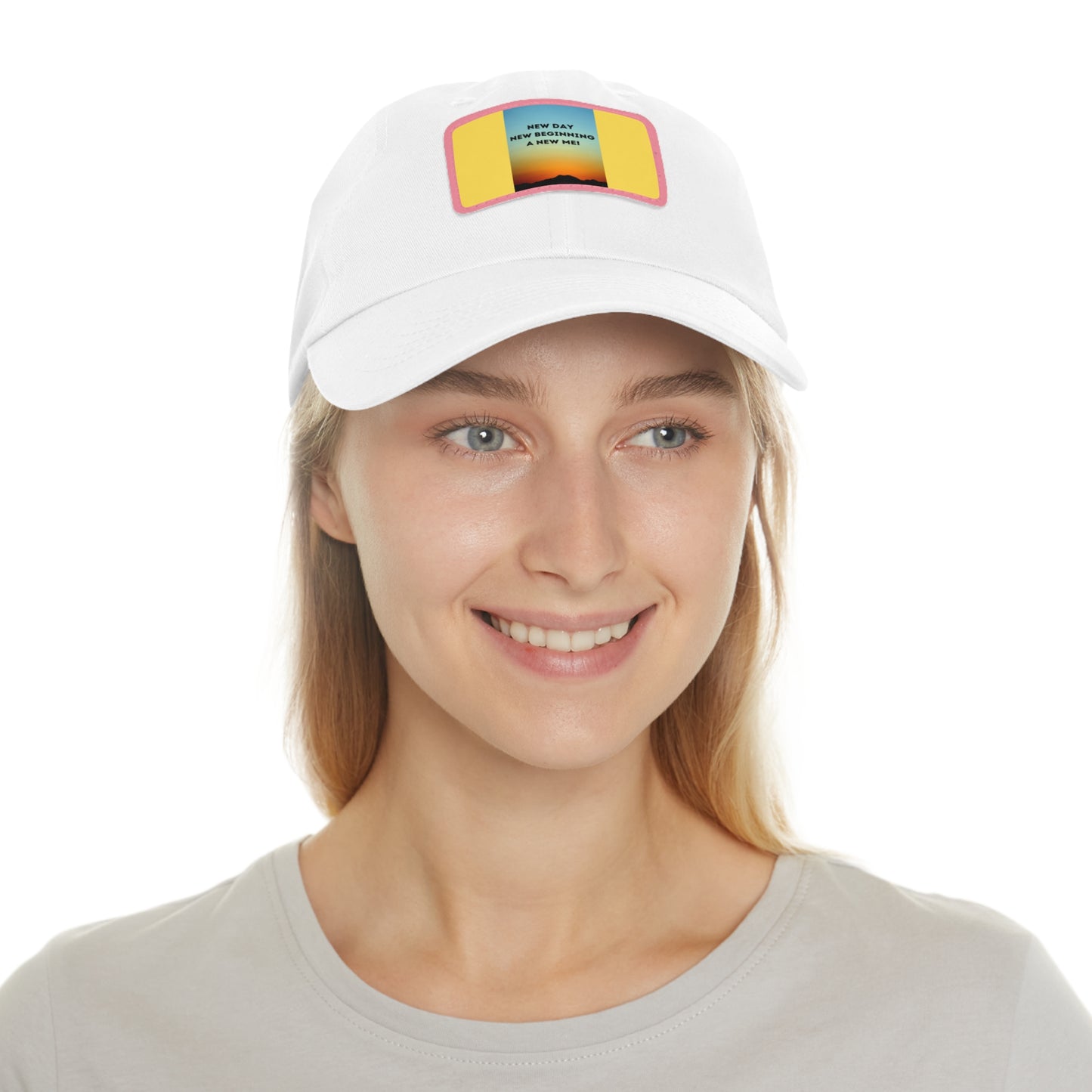 NEW DAY NEW BEGINNING A NEW ME Hat with Leather Patch (Rectangle)