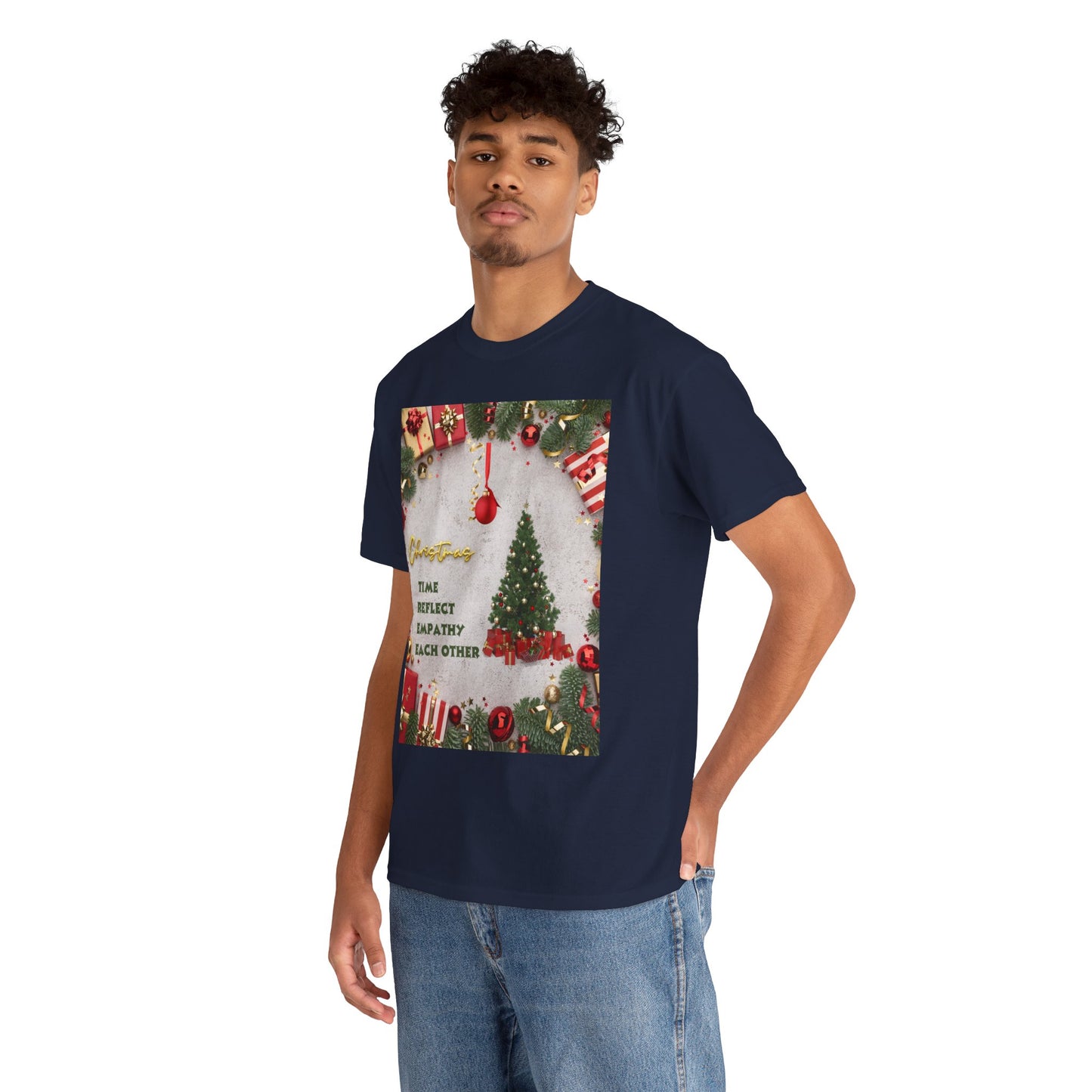 Christmas-Themed Unisex Heavy Cotton Tee, Holiday Gift, Festive Apparel, Family Gatherings, New Year Celebrations, Cute Christmas Shirt