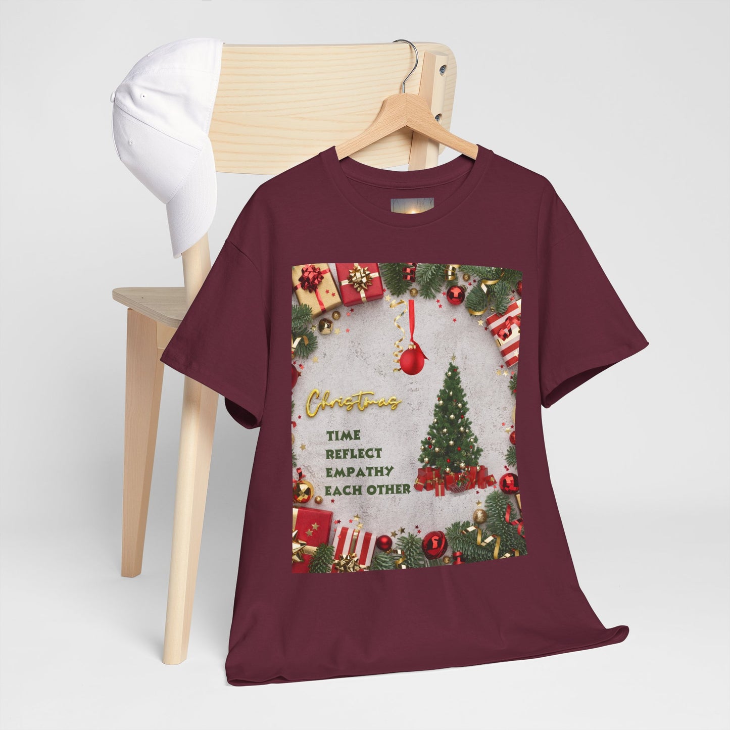 Christmas-Themed Unisex Heavy Cotton Tee, Holiday Gift, Festive Apparel, Family Gatherings, New Year Celebrations, Cute Christmas Shirt