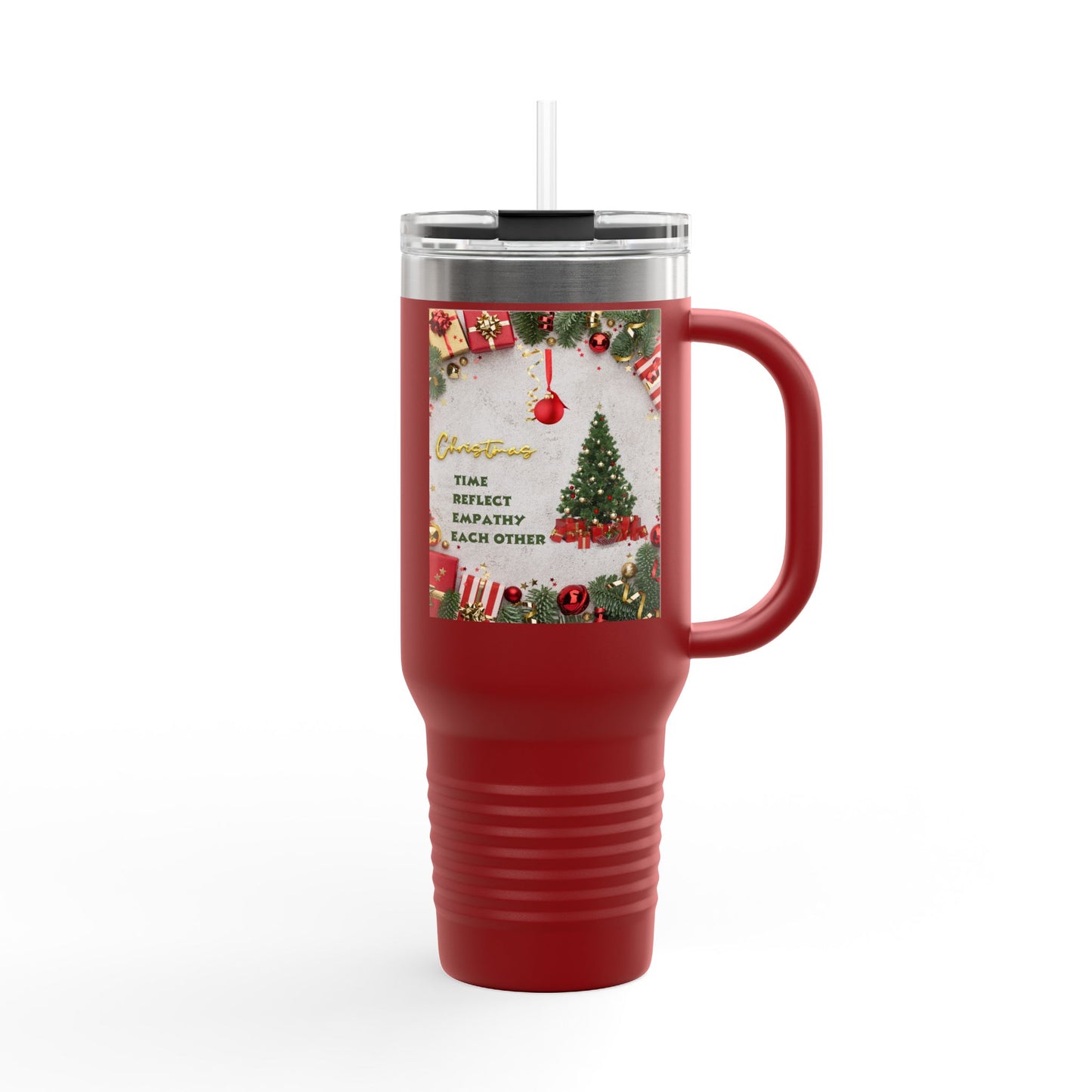 Holiday Insulated Travel Mug, 40oz | Christmas Gift, Travel Coffee Cup, Winter Drinkware, Reusable Mug, Eco-Friendly Beverage Container