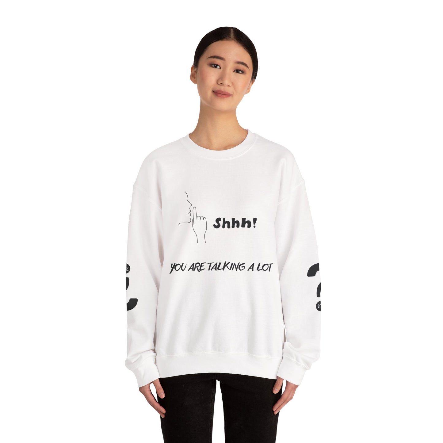 SHHH! SILENCE Unisex Humor Crewneck Sweatshirt: Funny Silence Design, Perfect for Gifting, Casual Wear, Birthday, Holidays, Conversation Starter