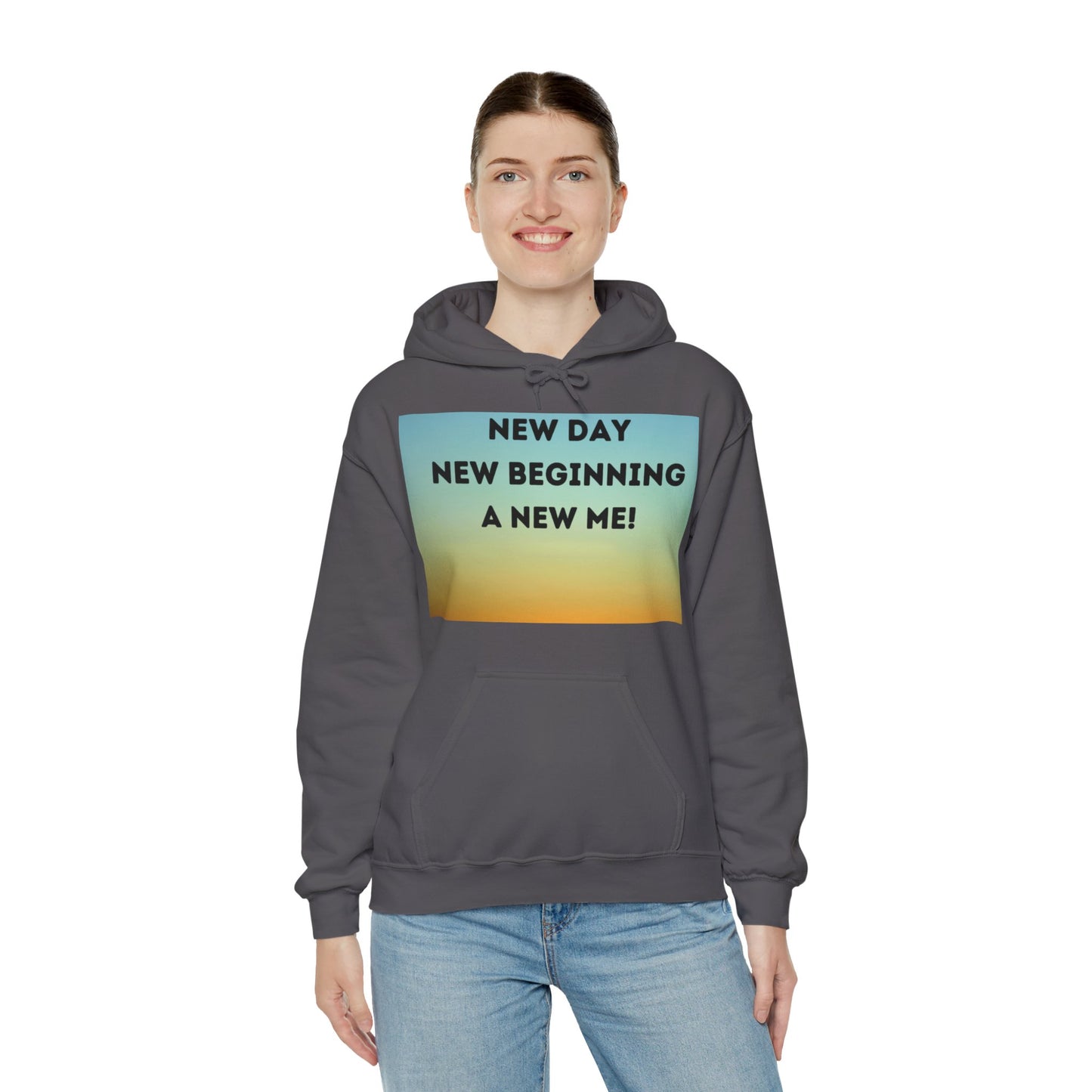 NEW DAY NEW BEGINNING A NEW ME Unisex Heavy Blend™ Hooded Sweatshirt