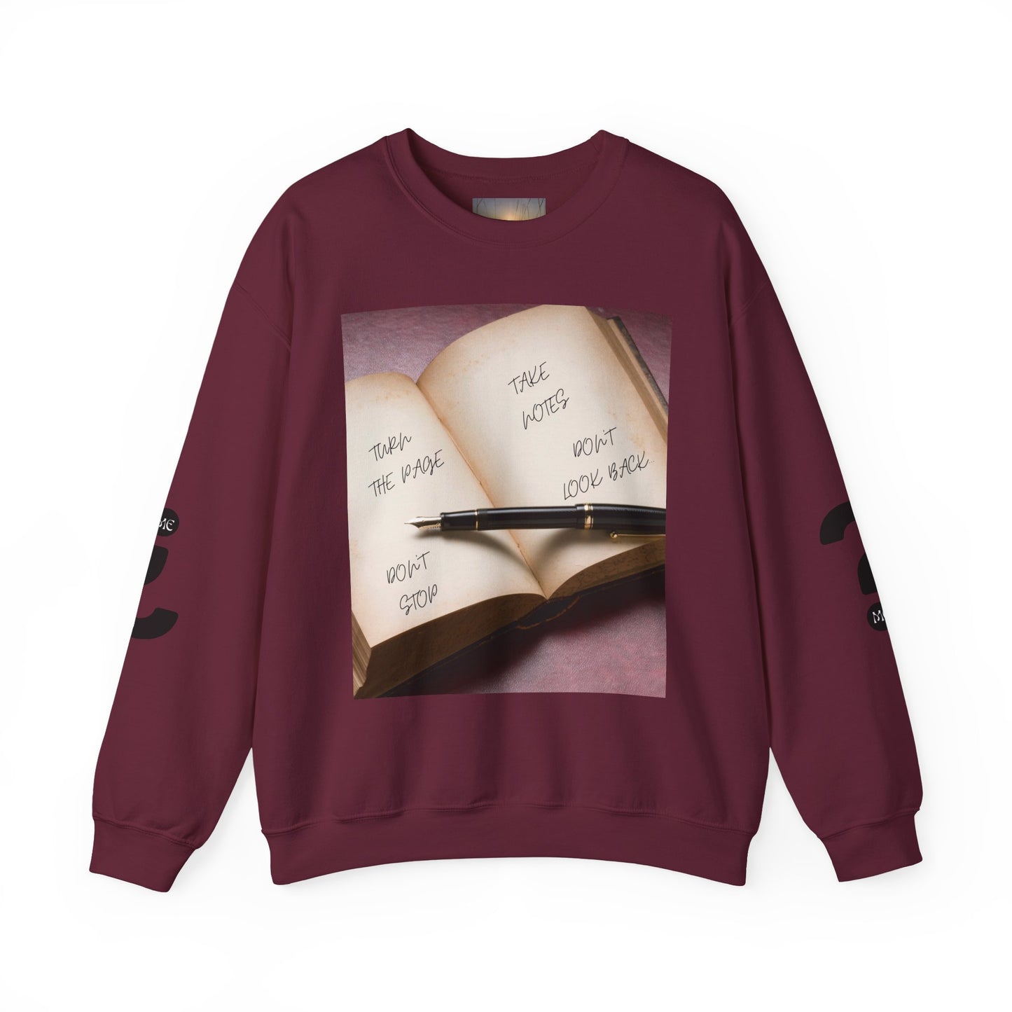 TURN THE PAGE Inspirational Sweatshirt for Note-Takers, Cozy Crewneck, Motivational Gift, Book Lovers, Back-to-School Apparel