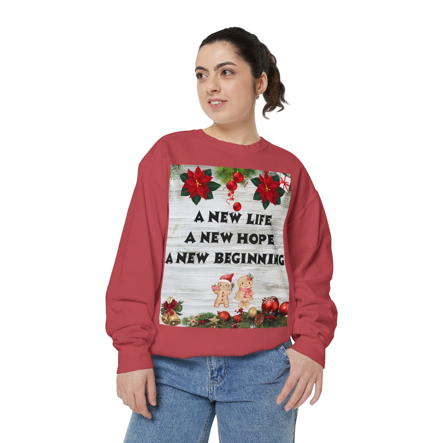 Cozy Holiday Sweatshirt - A New Life, New Hope, New Beginning, Christmas Gift, Unisex Apparel, Festive Wear, Winter Fashion