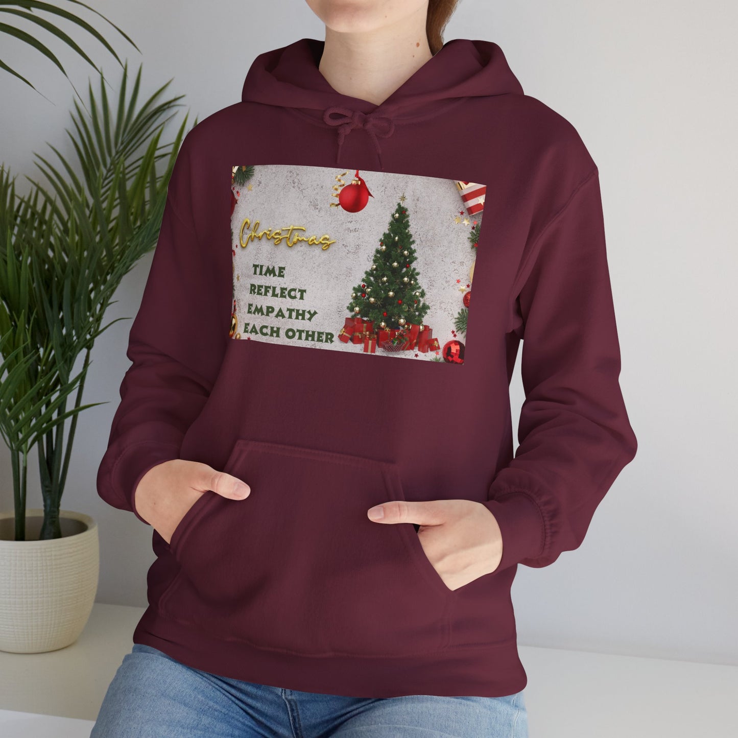 Christmas Vibe Hoodie, Festive Sweatshirt for Holiday Celebrations, Cozy Gift for Friends and Family, Unisex Winter Wear, Reflect Empathy