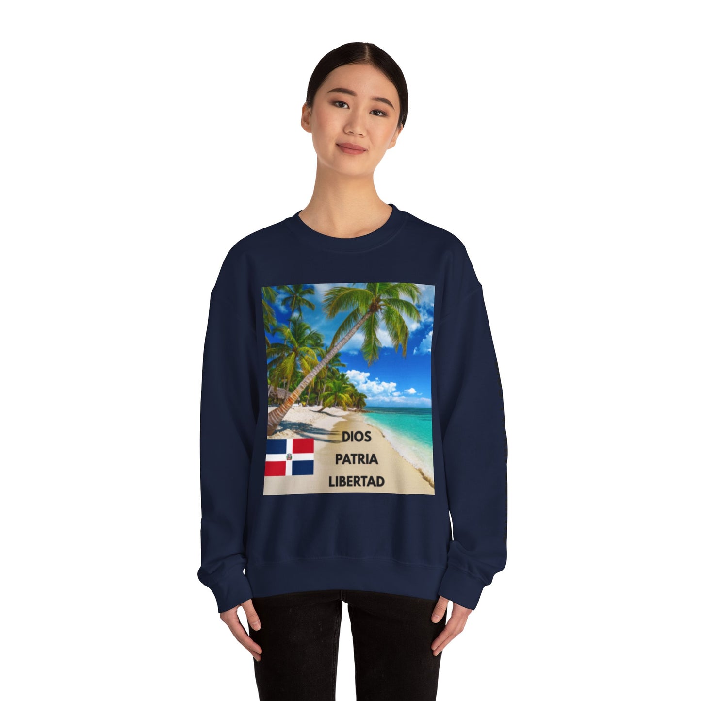 QUISQUEYA HERMOSA Tropical Paradise Sweatshirt - Dios Patria Libertad, Quisqueya Hermosa, Dominican Republic Gift, Beach Vibes, Unisex Crewneck