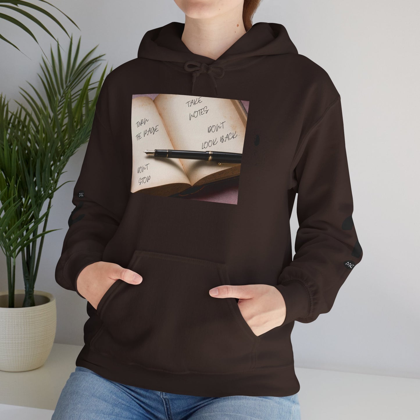 TURN THE PAGE Inspirational Quote Hoodie, Cozy Sweatshirt for Writers, Motivational Gift, Book Lover Apparel, Perfect for Holidays