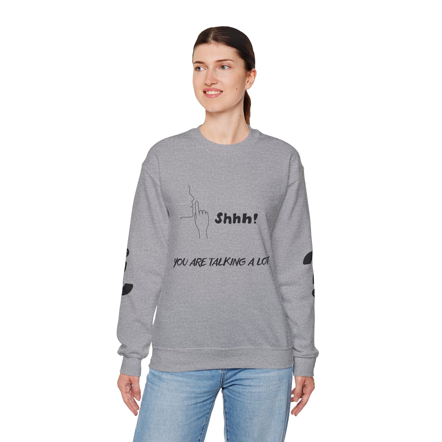 SHHH! SILENCE Unisex Humor Crewneck Sweatshirt: Funny Silence Design, Perfect for Gifting, Casual Wear, Birthday, Holidays, Conversation Starter
