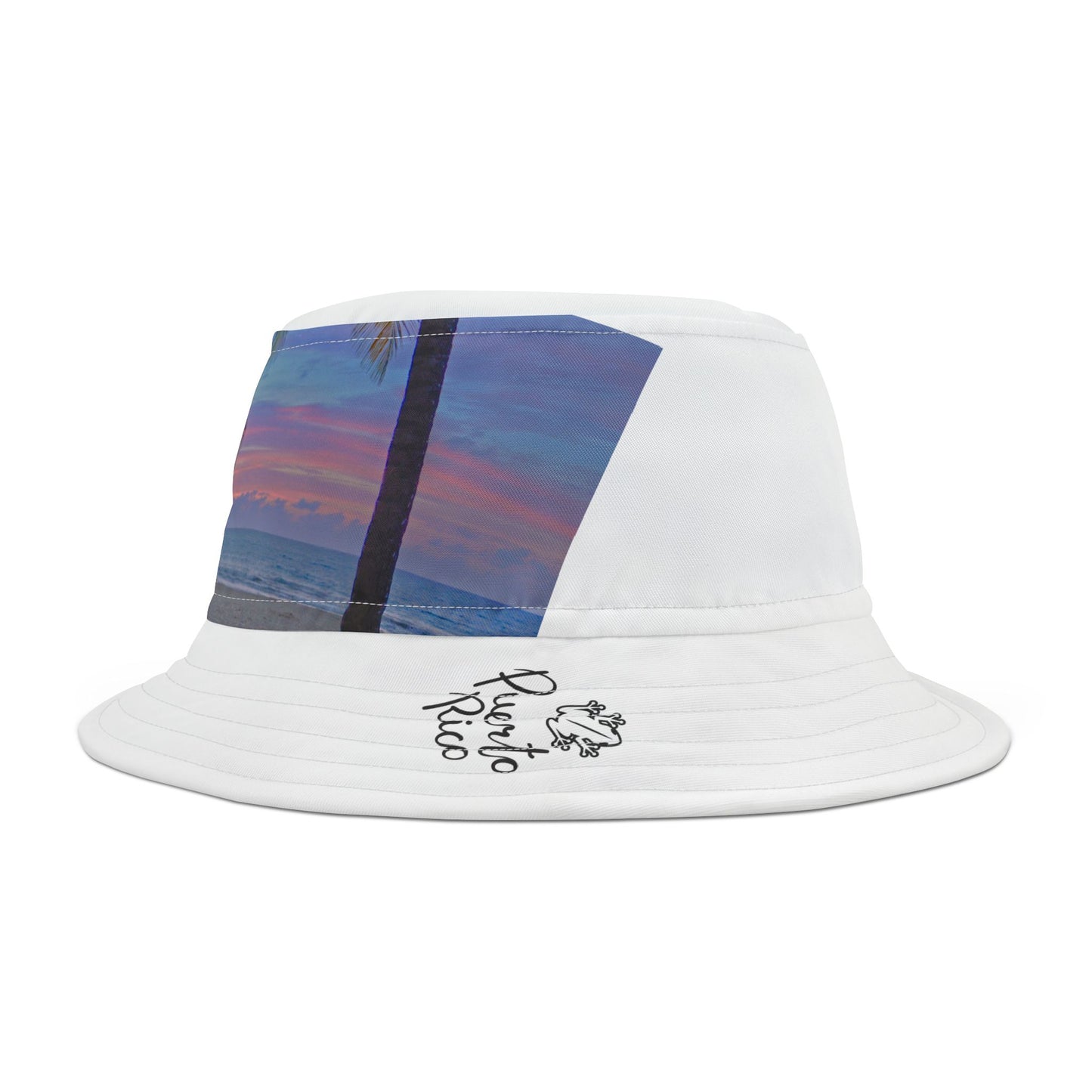 Puerto Rico Sunset Bucket Hat, Tropical Summer Hat, Beachwear Accessory, Gift for Travelers, Vacation Style, Unisex Headwear