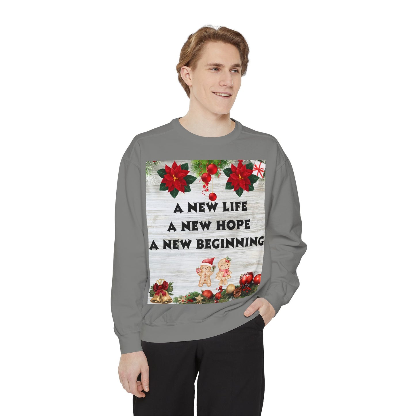 Cozy Holiday Sweatshirt - A New Life, New Hope, New Beginning, Christmas Gift, Unisex Apparel, Festive Wear, Winter Fashion