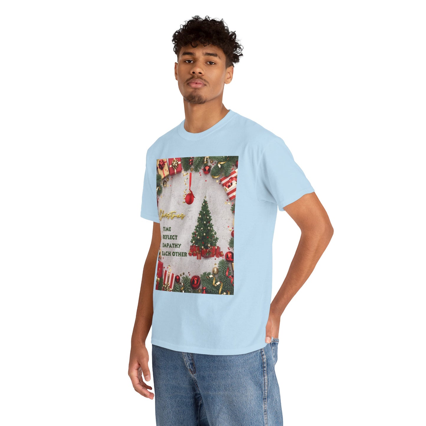 Christmas-Themed Unisex Heavy Cotton Tee, Holiday Gift, Festive Apparel, Family Gatherings, New Year Celebrations, Cute Christmas Shirt