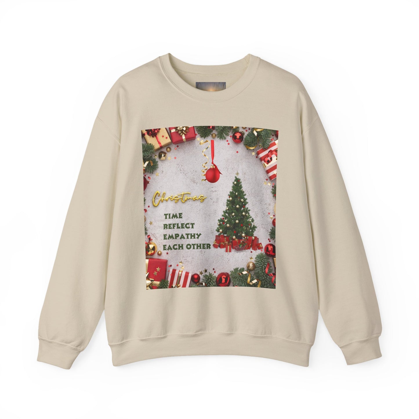 Cozy Christmas Sweatshirt - Reflect Empathy & Be A New You, Holiday Gift, Winter Fashion, Christmas Celebration, Unisex Crewneck