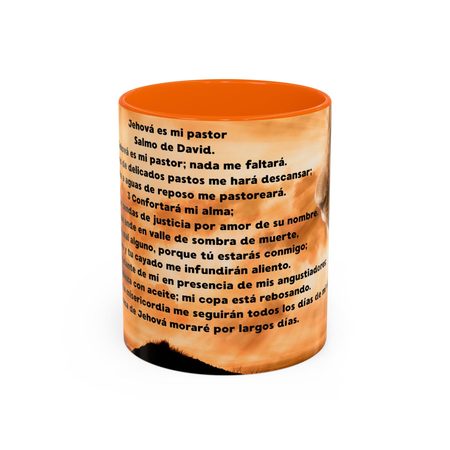 SALMO 23 Inspirational Lion Coffee Mug - Faith, Spirituality, Gift for Him/Her, Motivational Drinkware, Religious Home Decor