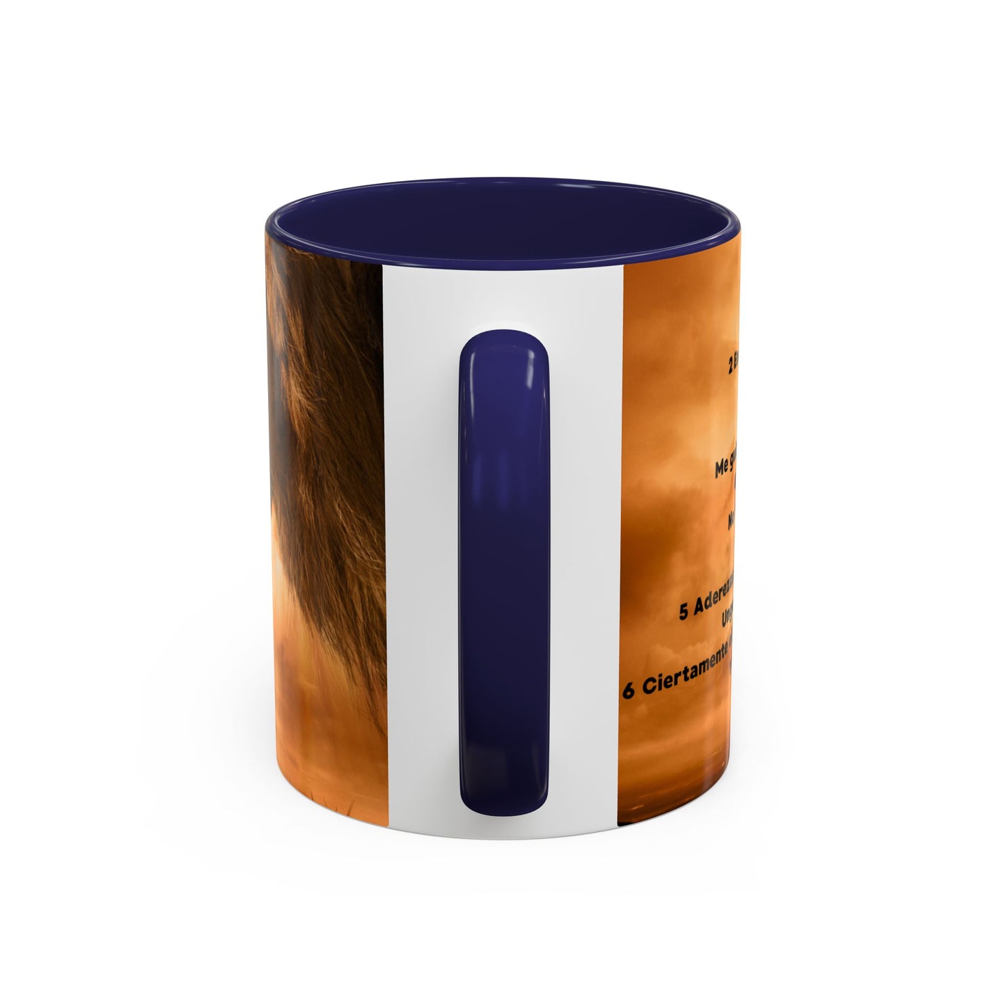 SALMO 23 Inspirational Lion Coffee Mug - Faith, Spirituality, Gift for Him/Her, Motivational Drinkware, Religious Home Decor