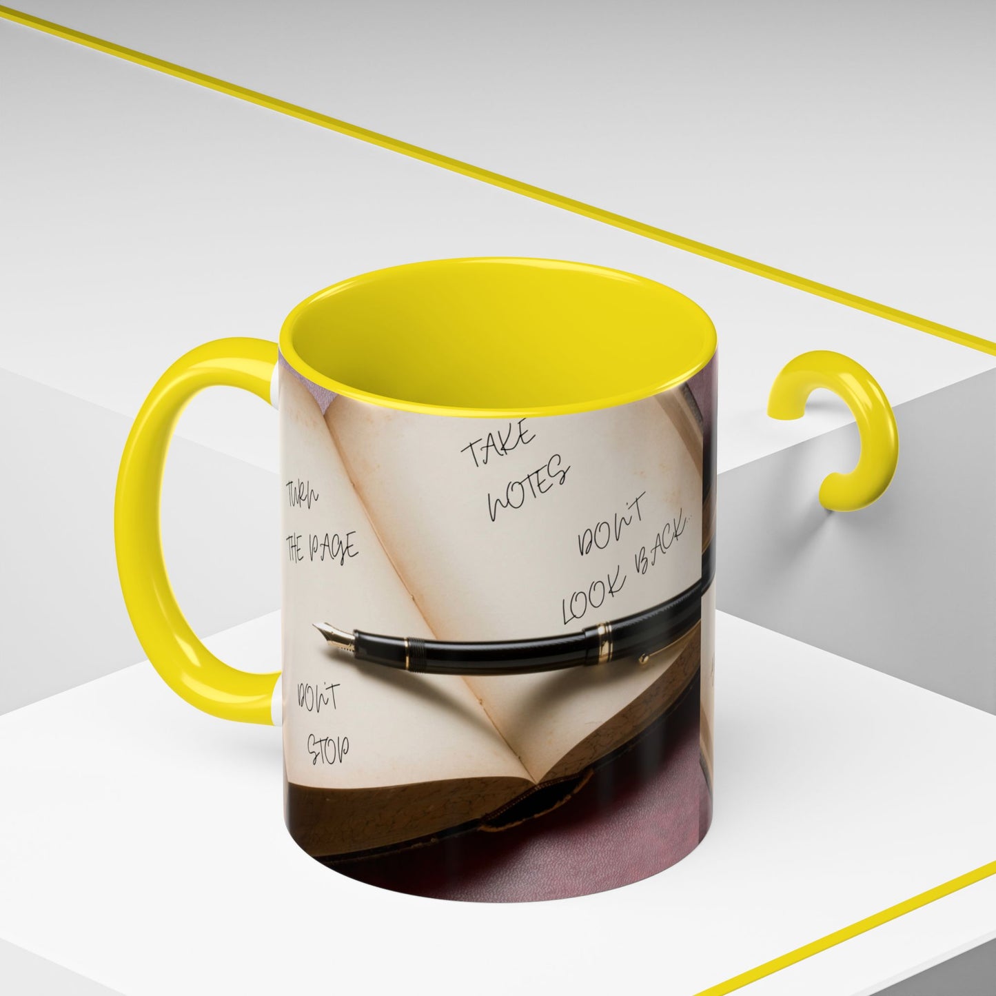TURN THE PAGE NO TE DETENGAS Inspirational Accent Coffee Mug - Motivational Quotes, Perfect for Home or Office, Gift for Friends, Encouragement, Self-care