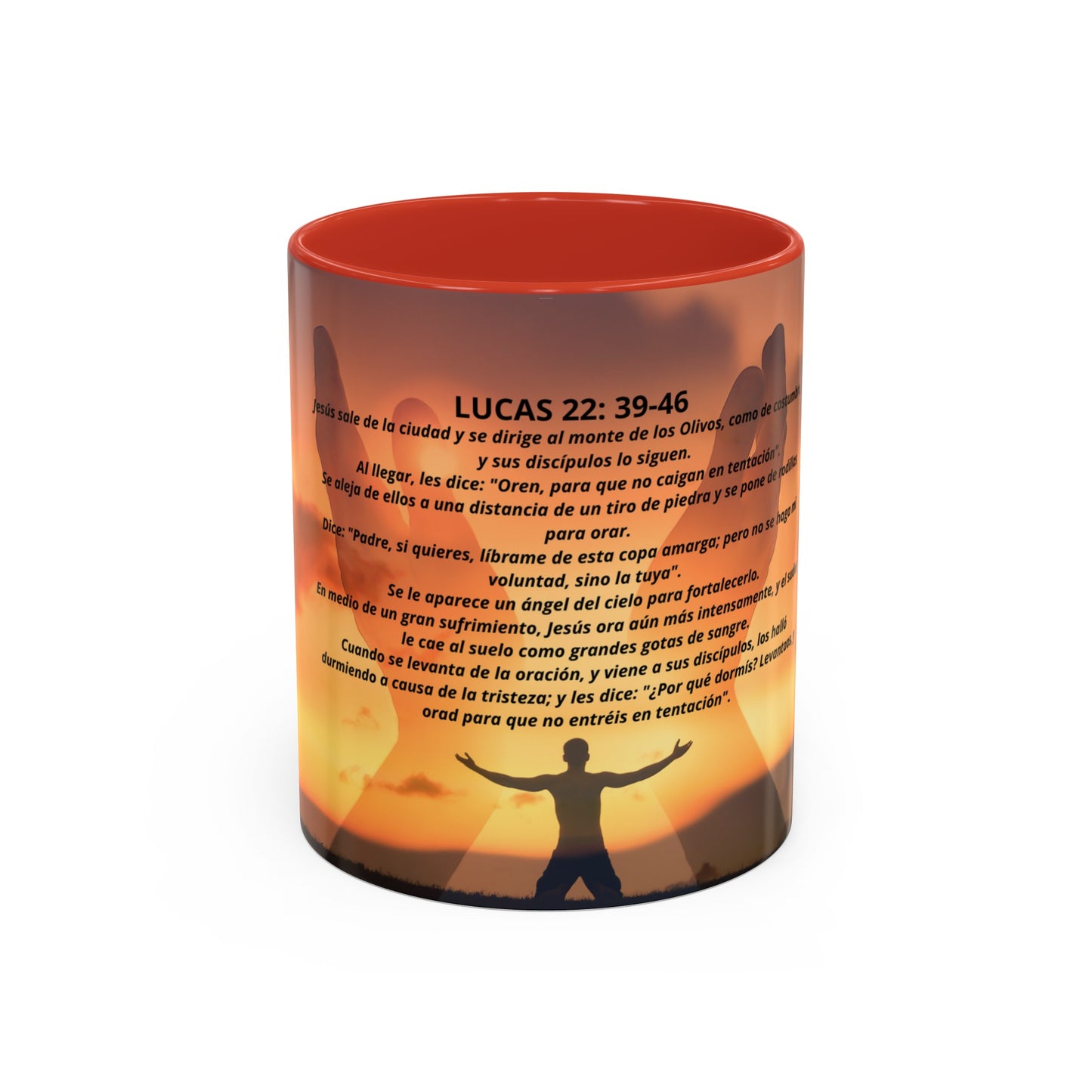 LUCAS 22: 39-46 Oración en el Monte Accent Coffee Mug (1ó1, 15oz)