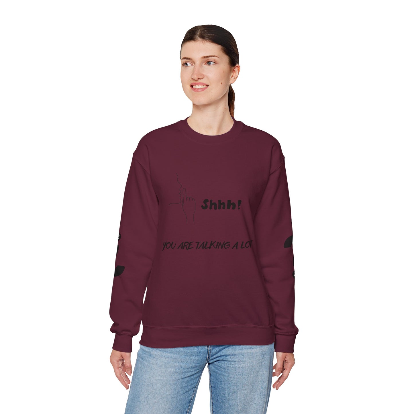 SHHH! SILENCE Unisex Humor Crewneck Sweatshirt: Funny Silence Design, Perfect for Gifting, Casual Wear, Birthday, Holidays, Conversation Starter
