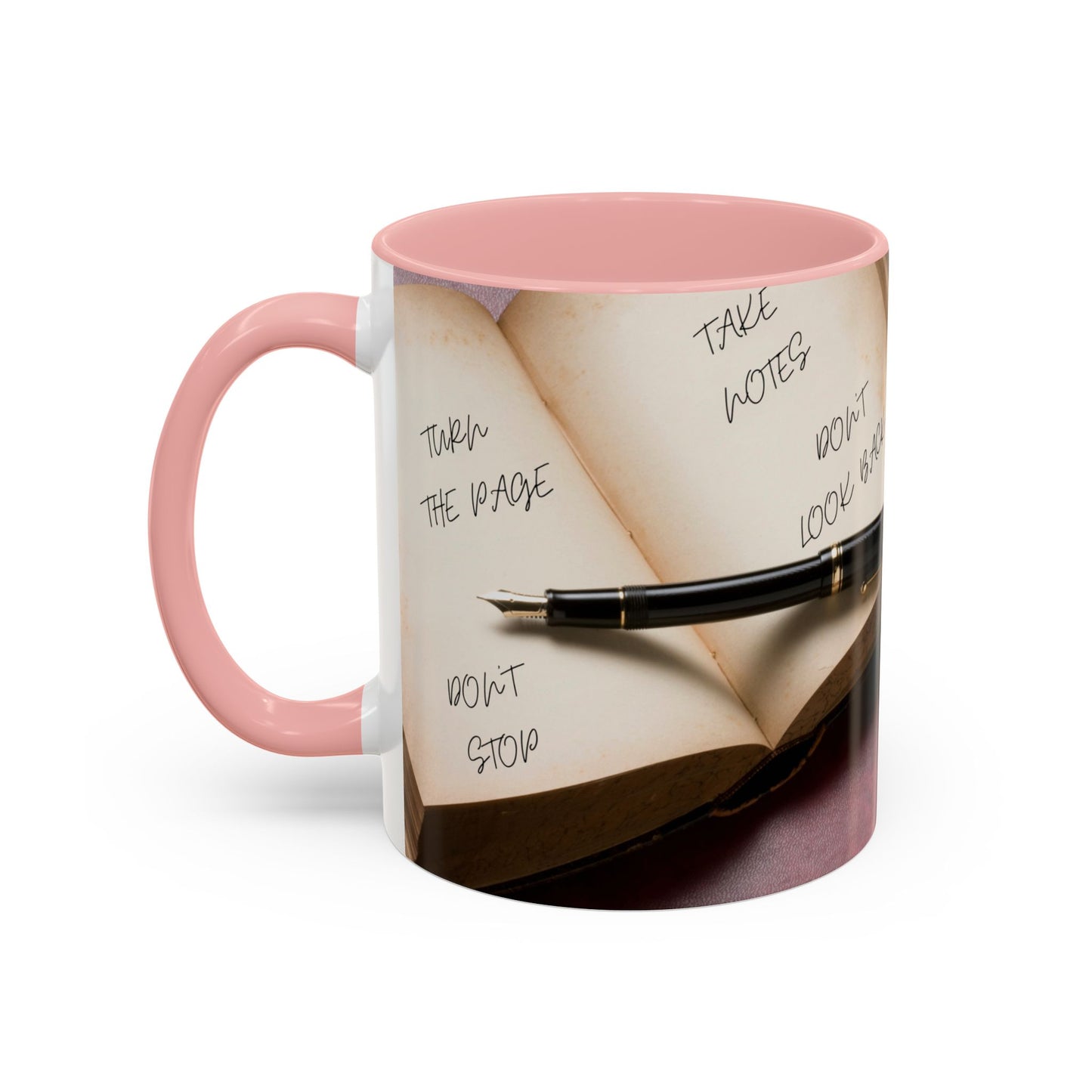 TURN THE PAGE NO TE DETENGAS Inspirational Accent Coffee Mug - Motivational Quotes, Perfect for Home or Office, Gift for Friends, Encouragement, Self-care